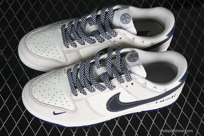Nike SB Dunk Low Dior x Stone Island Triple Collaboration Anniversary High-End Custom Sneakers - DJ2024-085