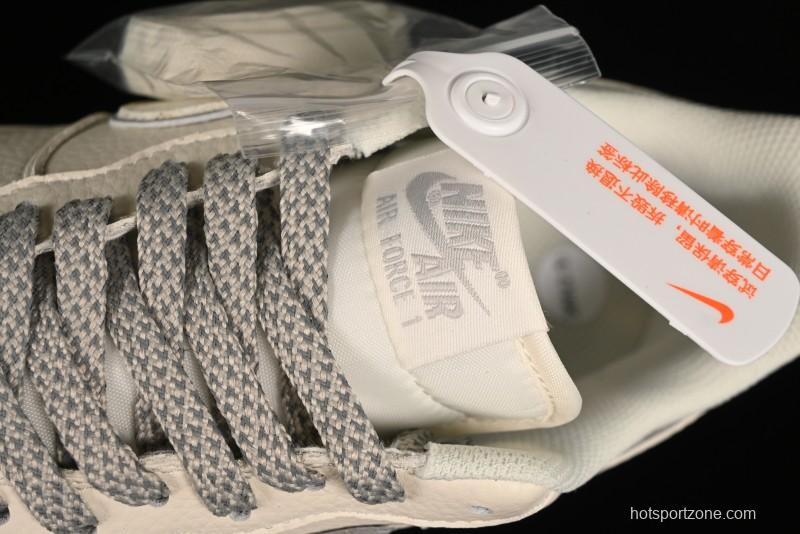 Nike Air Force 1 '07 Low Classic Grey Silver Swoosh Starry Sneakers - MJ0319-023