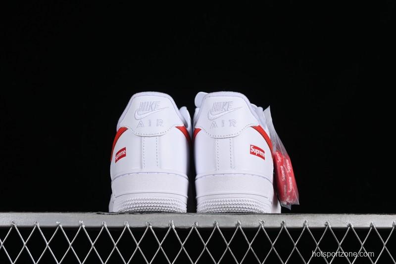 Nike Supreme x Air Force 1 '07 Low White Red Collaboration Casual Sneakers - CU9225-101