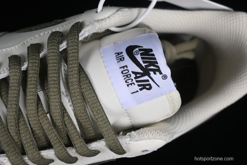 Nike Air Force 1 '07 Low Casual Sneakers in White Green Colorway - CQ5059-110