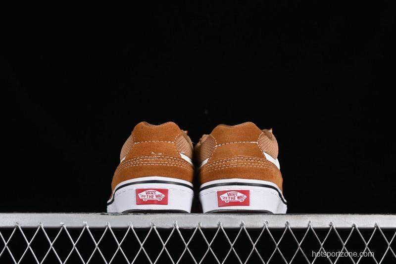 Vans Caldrone Classic American Retro Skate Shoes in Brown Orange - VN000CXZ1OU