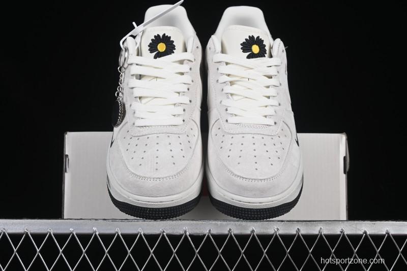 Nike Air Force 1 '07 Low Grey Pig Suede Graffiti Casual Sneakers - DF0188-035