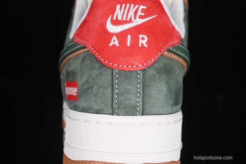 Nike Air Force 1 '07 Low Supreme Year of the Snake Limited Edition Green Brown Double Swoosh Casual Sneakers - DM6688-025