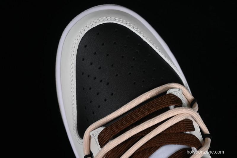 Nike Dunk Low Chestnut Letter High Street Black Brown Deconstructed SB Strap Low Top Casual Skate Shoes - DV0831-003