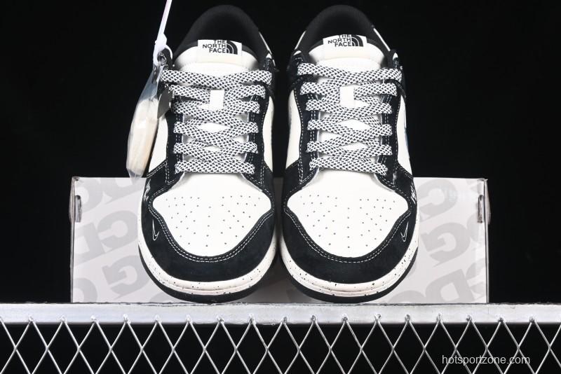 Nike SB Dunk Low The North Face Collaboration Beige Black Iridescent Swoosh Anniversary Custom Low-Top Casual Skate Shoes - DM6868-018