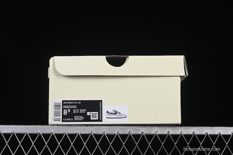 Nike Air Force 1 '07 Low Lightning Collaboration Cement Grey Drawstring Casual Sneakers - SJ1198-111