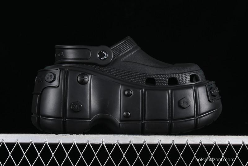 Balenciaga Hardcrocs Slide EVA Round-Toe Ultra Thick Sole Clog Sandals - W1S8N1010