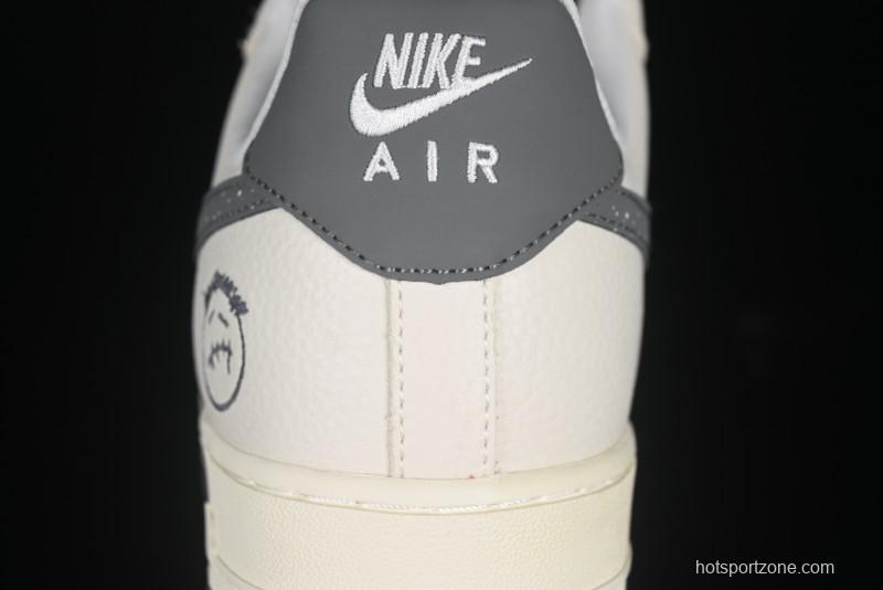 Nike Air Force 1 '07 Low Casual Sneakers in Light Grey with Custom Hardware - DF0188-036