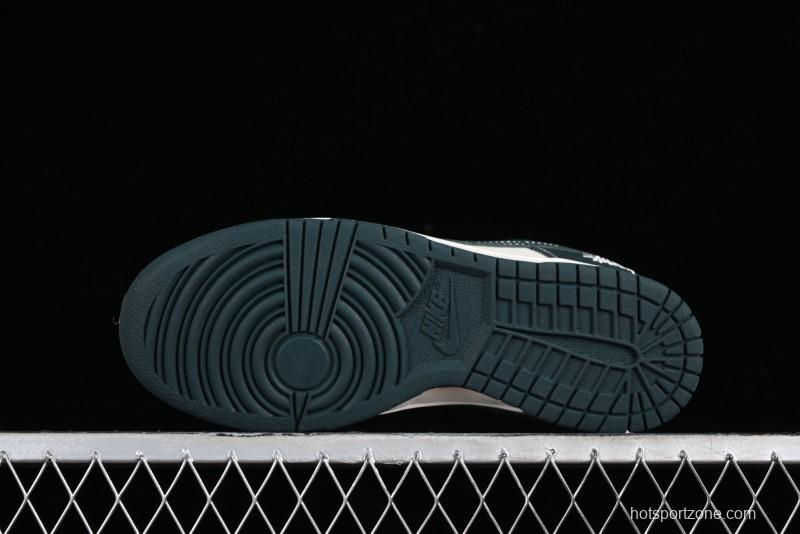 Nike SB Dunk Low Stussy Collaboration - Navy Starry Sky Anniversary Custom Low-Top Casual Skate Shoes - BB9898-003