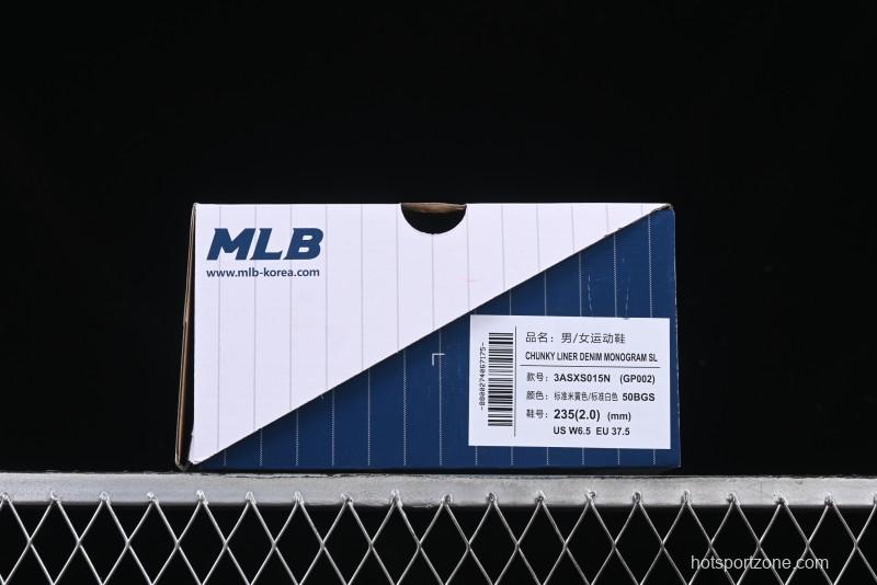 New York Yankees MLB Chunky Liner Denim Monogram SL Platform Sandals - 3ASXS015N50BGS