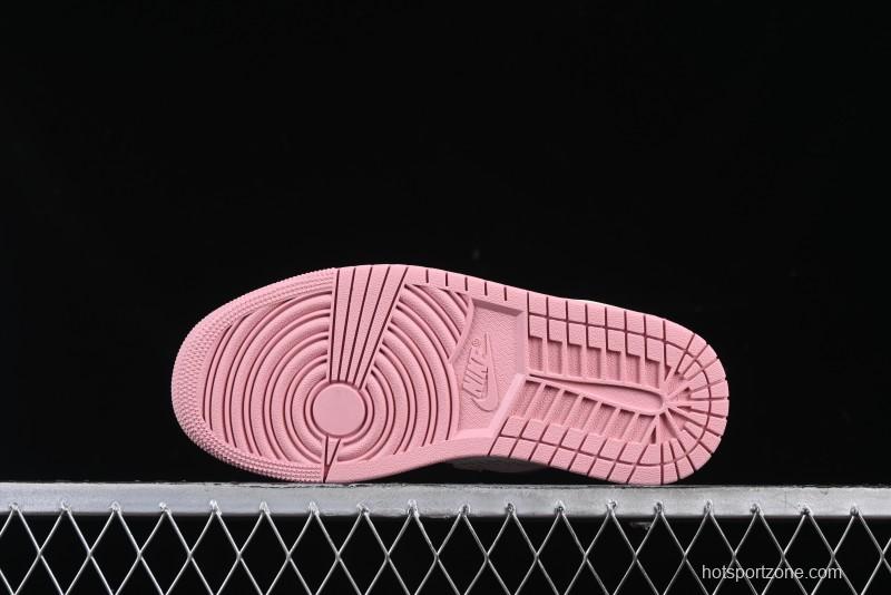 Nike Air Jordan 1 Low AJ1 Custom White Pink Low-Top Casual Lifestyle Sneakers - DC0774-162