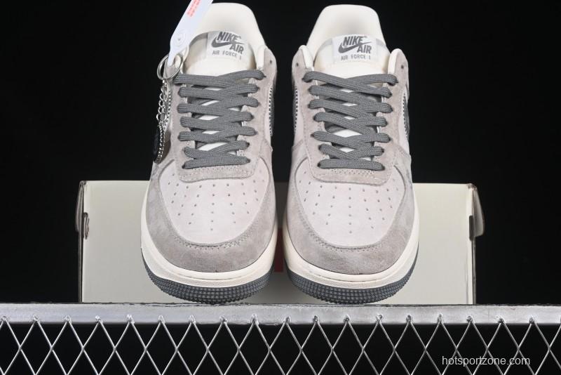 Nike Air Force 1 '07 Low Violent Bear Collaboration Grey Embroidered Swoosh Low-Top Casual Sneakers - KK1988-047