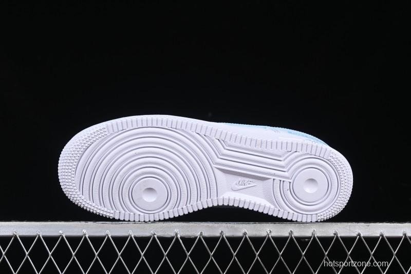 Nike Air Force 1 '07 Low Casual Sneakers with White & Blue Swoosh - CW2288-026