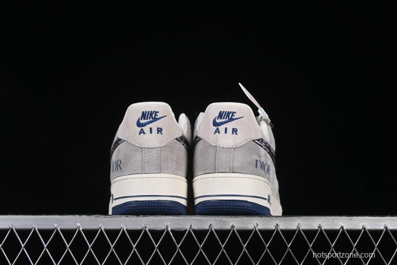 Nike Air Force 1 '07 Low Dior Collaboration Grey Blue Ghost Face Casual Sneakers - KK1988-044