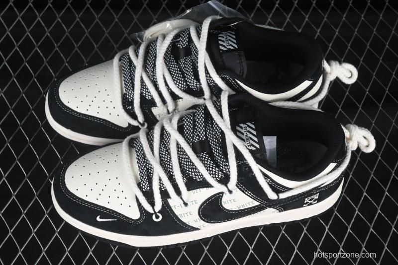 Nike SB Dunk Low Off White Collaboration Strap Anniversary Edition Custom Low-Top Casual Skate Shoes - YX5066-226