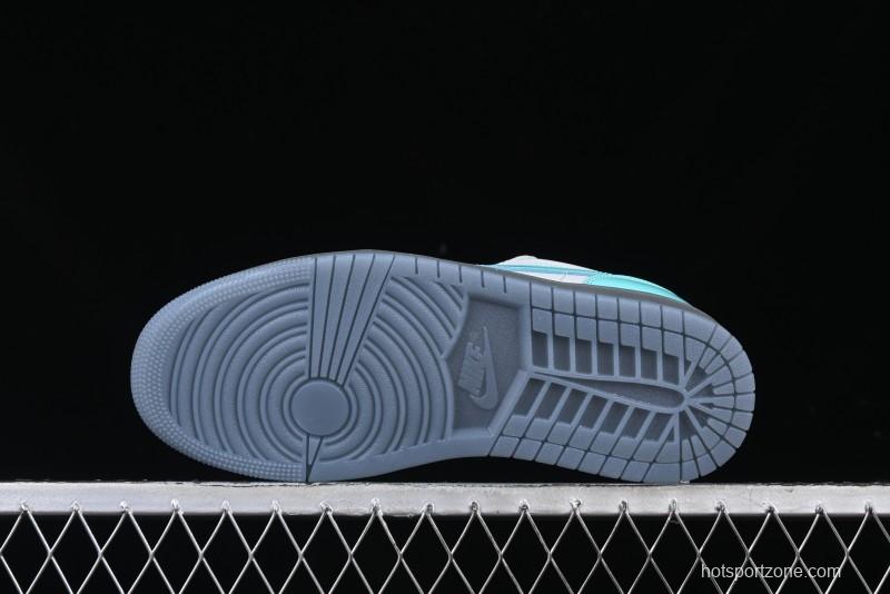 Nike Air Jordan 1 Low AJ1 Patent Leather Grey Green Casual Sneakers - HQ3599-025