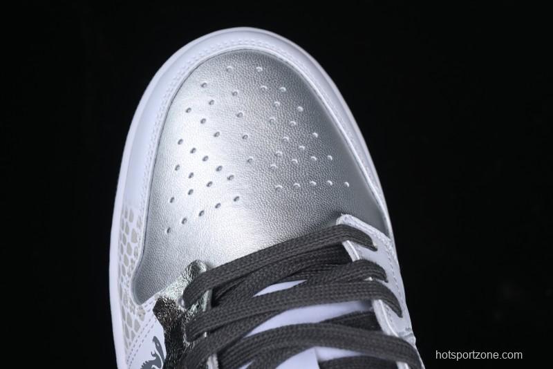 Nike Air Jordan 1 Low AJ1 Snake Year Custom Low-Top Culture Basketball Shoes - 553558-152