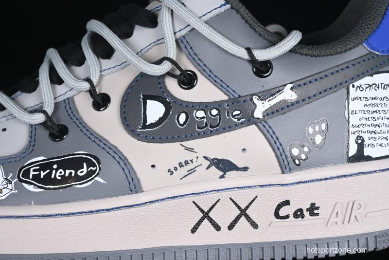 Nike Air Force 1 '07 Low British Blue Cat Casual Lace-Up Sneakers - KS6896-333