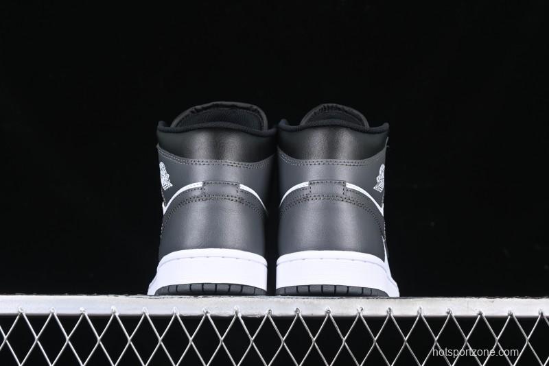 Nike Air Jordan 1 Mid AJ1 White Black Gray Culture Leisure Sneakers - DQ8426-001