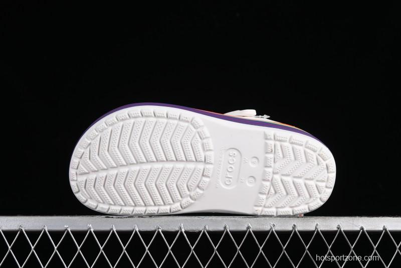 Crocs Crocband Platform Rainbow Comfortable Thick-Soled Clogs - B.D4