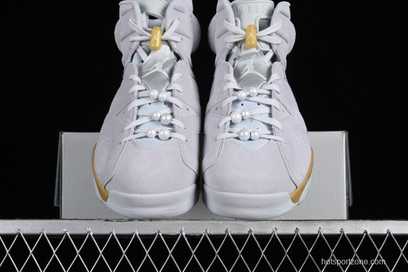 Nike Air Jordan 6 Retro Paris Olympics Sneakers with Metallic Gold Accents - DQ4914-074