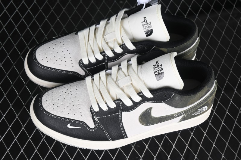 Nike Air Jordan 1 Low AJ1 The North Face Collaboration Dark Camouflage Custom High-End Retro Basketball Shoes - DM9188-013