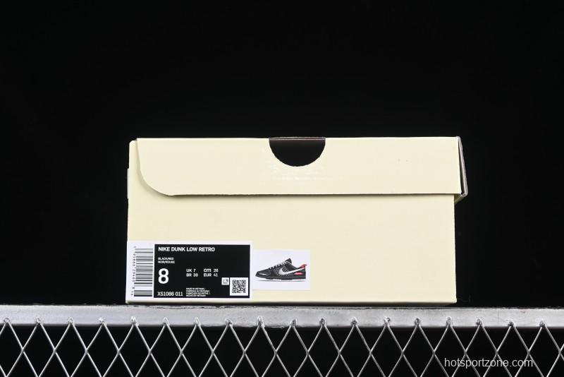 Nike SB Dunk Low Supreme Collaboration Black Grey Swoosh Anniversary Custom Low-Top Casual Skate Shoes - XS1086-011