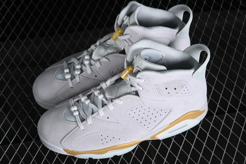 Nike Air Jordan 6 Retro Paris Olympics Sneakers with Metallic Gold Accents - DQ4914-074
