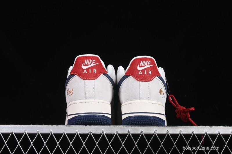 Nike Air Force 1 '07 Low Year of the Snake Limited Edition Grey Blue Red Pig Leather Low-Top Casual Sneakers - XZ2025-666