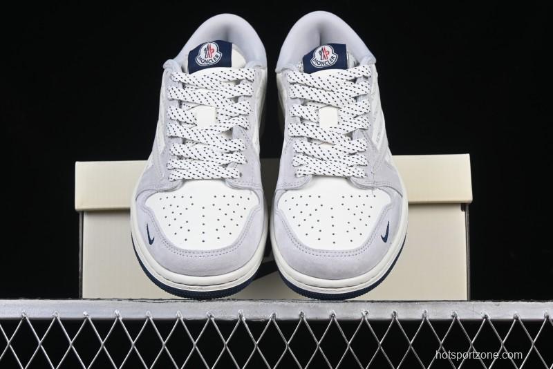 Nike Travis Scott x Fragment Design x Air Jordan 1 Low OG SP AJ1 Moncler Collaboration White Grey Low Top Casual Sneakers - AG3702-806