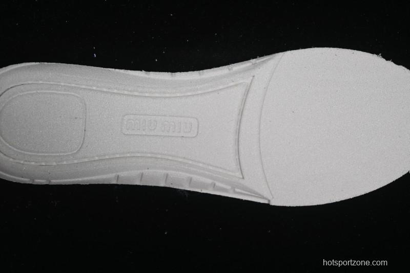 Miu Miu Suede Round Toe Lace-Up Low Top Women's Casual Shoes - 99D4