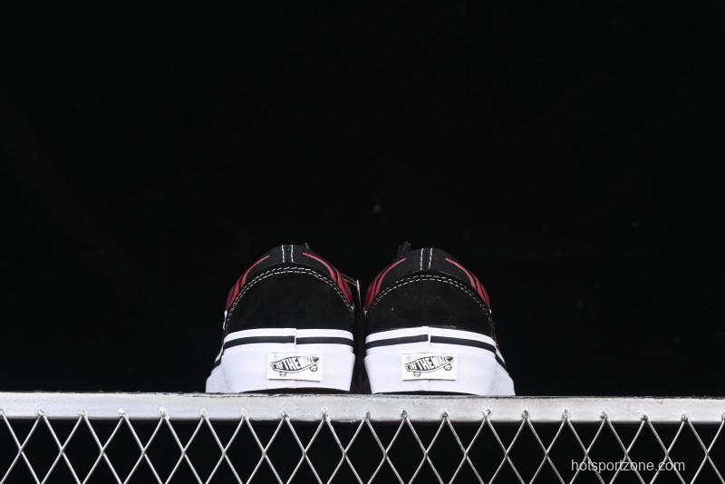 Vans Old Skool Flame Red Low-Top Casual Skate Shoes - VN000CQDBA5