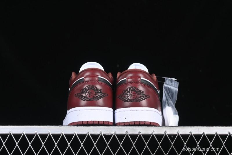 Nike Air Jordan 1 Low AJ1 Retro Lifestyle Sneakers in White and University Red - HF3148-102