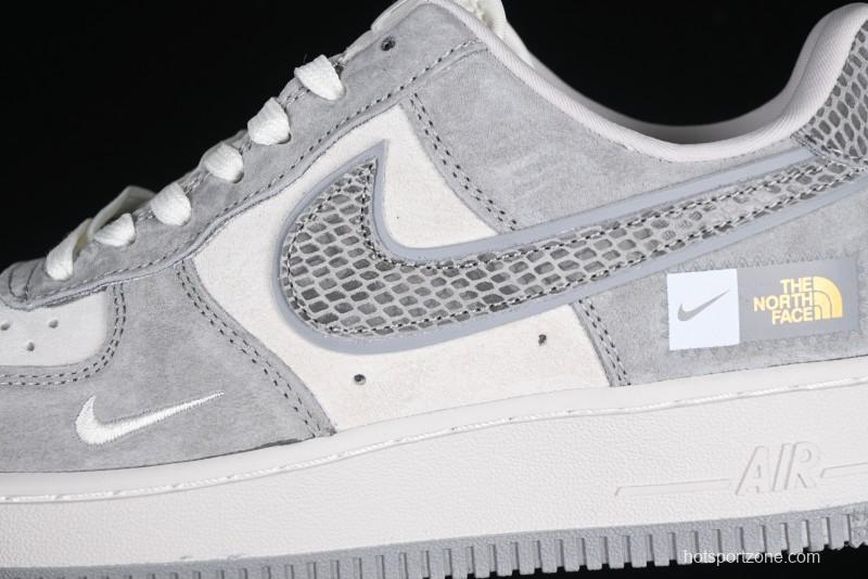 Nike Air Force 1'07 Low The North Face Collaboration Pig Grey Snake Print Low-Top Casual Sneakers - DF0188-027