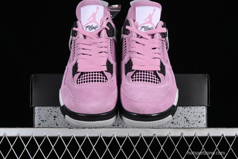 Nike Air Jordan 4 Retro "Orchid" Sneakers with Suede Upper and Cement Grey Accents - AQ9129-501