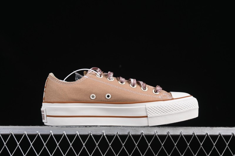 Converse All Star Platform Sneakers in Coffee Bean Milk Tea Color with OrthoLite Insole and Thick Sole for Height Boost - A11619C