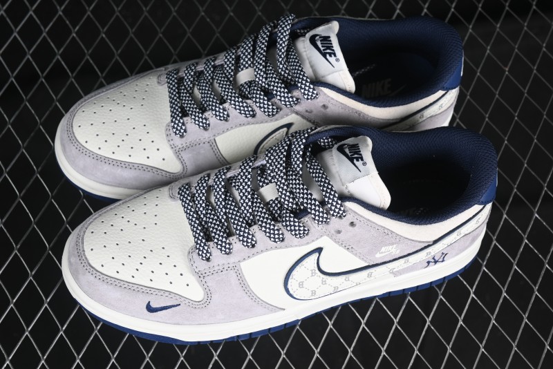 Nike SB Dunk Low MLB Collaboration Embroidered Blue Logo Anniversary Custom Low-Top Casual Skate Shoes - DJ2024-092