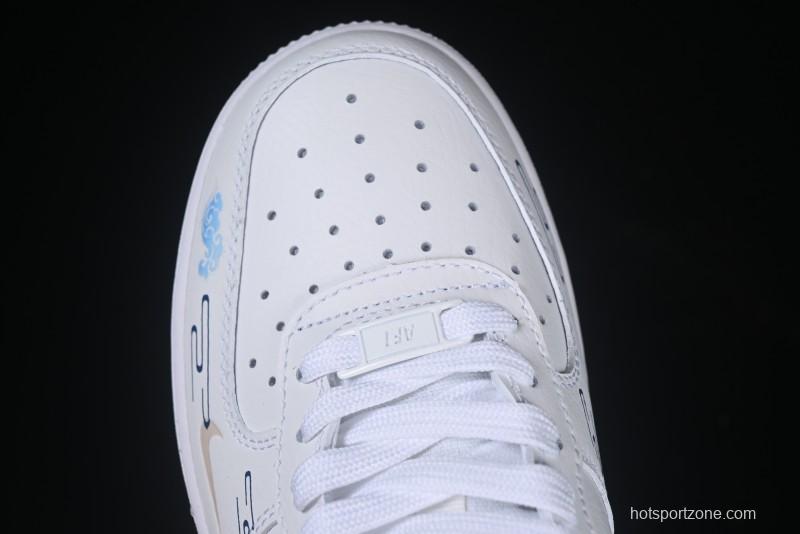 Nike Air Force 1 '07 Low Casual Sneakers with Erciyuan Hand-Painted Graffiti Lingzhu Aobing Design - HF0022-010