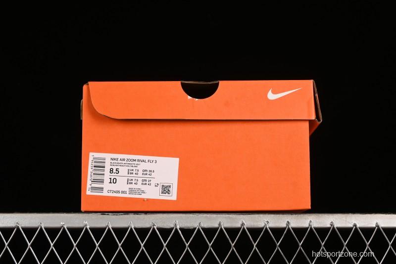 Nike Zoom Rival Fly 3 Lightweight Fabric Comfortable Cushion Non-Slip Low-Top Casual Running Shoes - CT2405-001