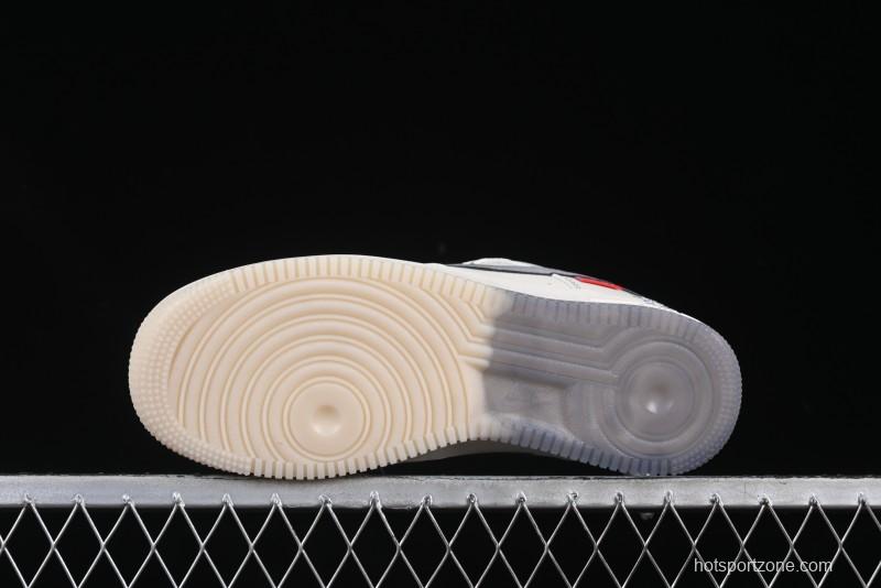 Nike Air Force 1 '07 Low Stussy Collaboration Dual-Tone Grey Swoosh Casual Sneakers - HH7518-037