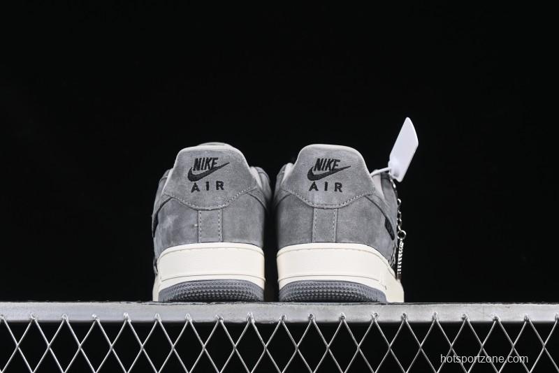 Nike Air Force 1'07 Low Dior Collaboration Grey Knit Skeleton Low-Top Casual Sneakers - KK1988-056