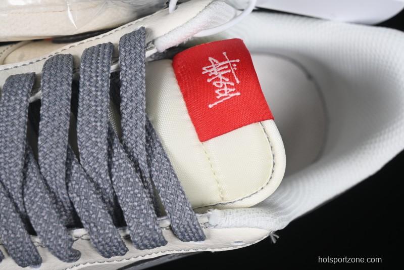 Nike Air Force 1 '07 Low Stussy Collaboration Dual-Tone Grey Swoosh Casual Sneakers - HH7518-037