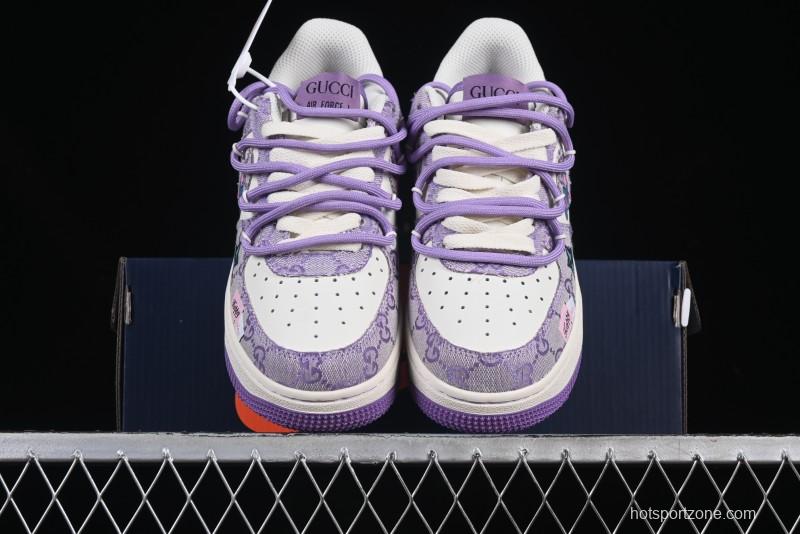 Nike Air Force 1'07 Low "Purple Star" Custom Casual Sneakers - BD7700-220