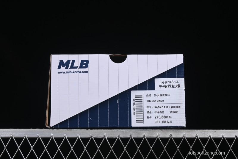 NY Yankees Black Leather Sneakers – Bold Orange Logo Edition