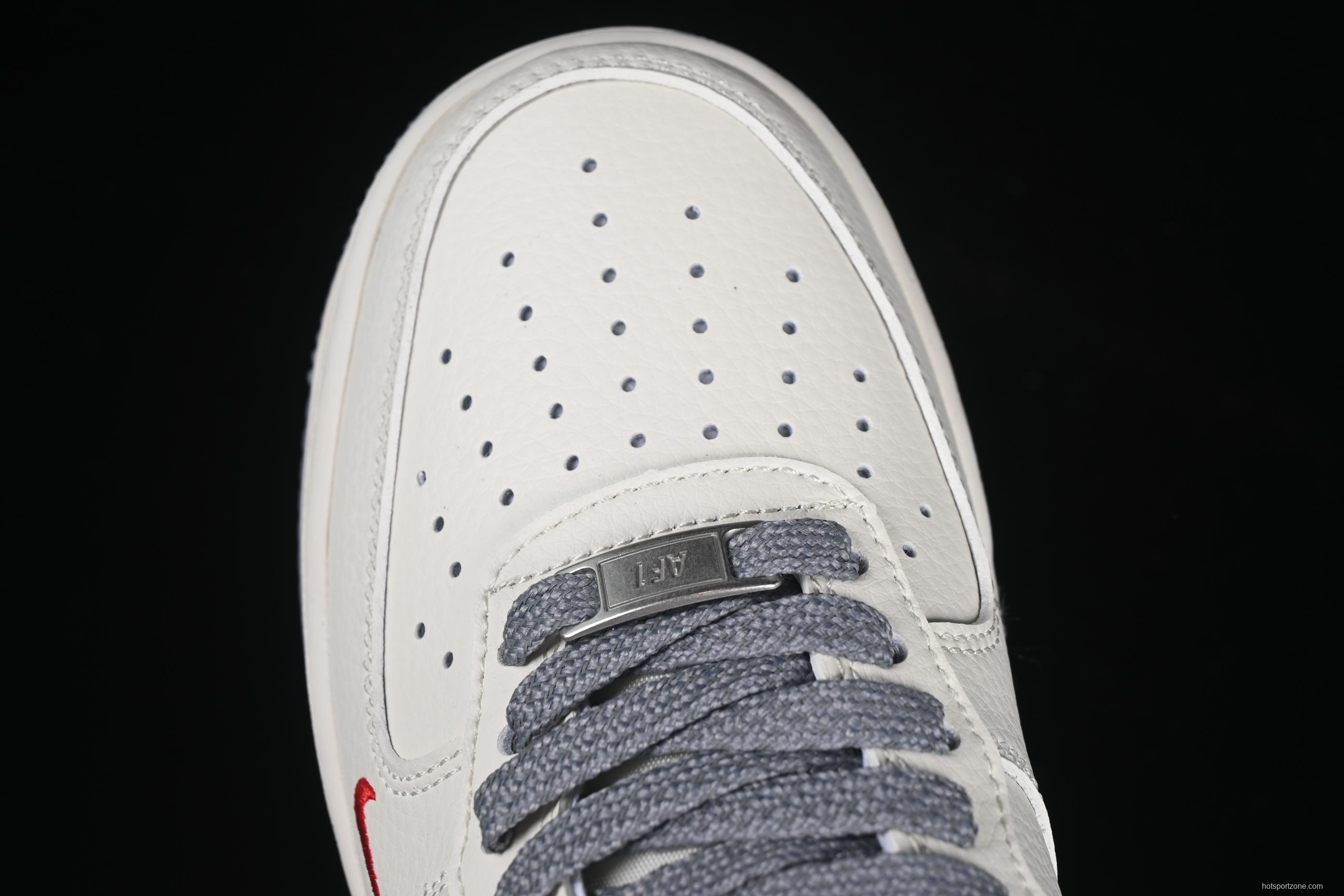 Nike Air Force 1 '07 Low Supreme Collaboration Casual Sneakers with Red Swoosh - HH7518-039