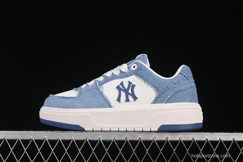 New York Yankees MLB Chunky Liner Lightweight Platform Sneakers with Hook and Loop Closure - 3ASXV015N50BLS