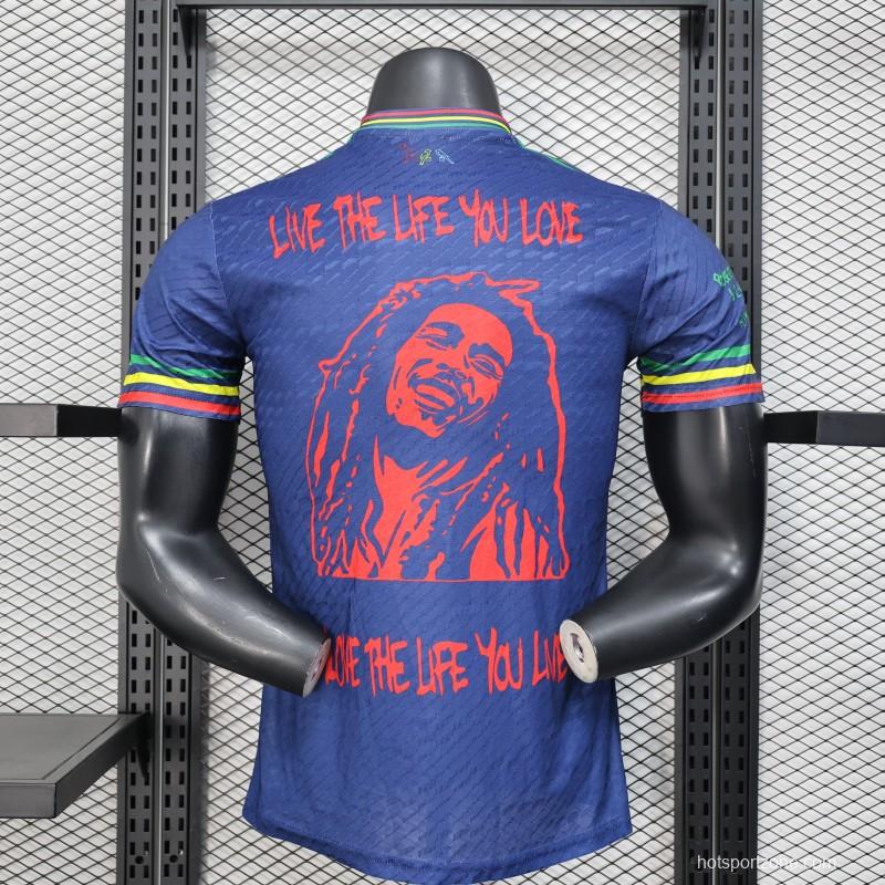 Player Version 25/26 JAjax Jersey with Bob Marley Tribute Design and Inspirational Quotes