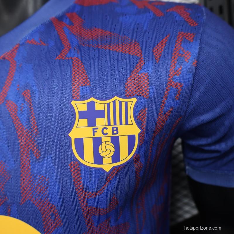 Player Version 25/26 Barcelona Blue with Red Pattern Jersey