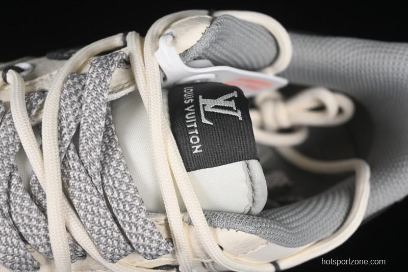 Nike Air Force 1 '07 Low LV Collaboration Two-Tone Grey Pattern Lace-Up Casual Sneakers - DM6868-063