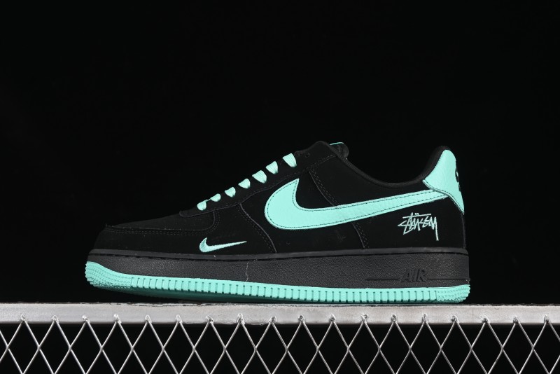 Nike Air Force 1 '07 Low Stussy Collaboration Tiffany Blue Casual Sneakers - DF0188-045